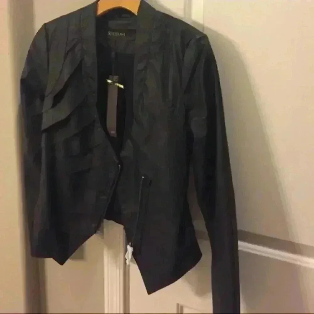 Supertrash Black Vegan Leather Jacket Small